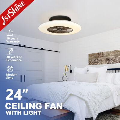 Quạt trần không lưỡi dao 24 inch với bóng đèn bầu trời đầy sao và động cơ DC im lặng cho phòng ngủ hiện đại