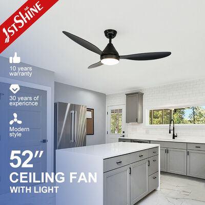 Giá tốt Quạt trần hiện đại 52 inch màu đen có đèn trang bị động cơ DC im lặng và điều khiển từ xa trực tuyến