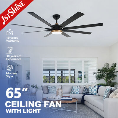 Giá tốt Quạt trần LED 65 inch với 8 cánh MDF và động cơ DC tiết kiệm năng lượng cho không gian sống hiện đại trực tuyến