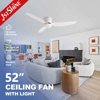 Giá tốt 52 Inch Flush Mount Ceiling Fan with Light Featuring Efficient DC Motor cho nội thất hiện đại Trực tuyến