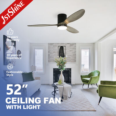Quạt trần âm trần 52 inch cánh gỗ nguyên khối với đèn LED cho nội thất hiện đại